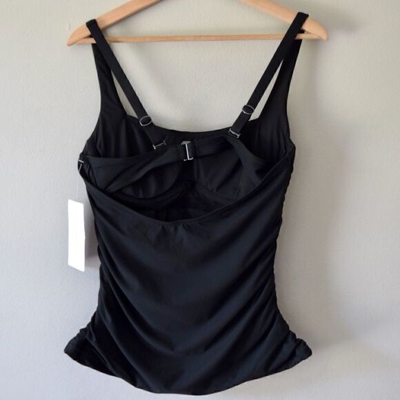 ATHLETA Square Neck Bra CupTankini Top, Black, Size 32B/C Tall NWT $74 531213 - Picture 6 of 12